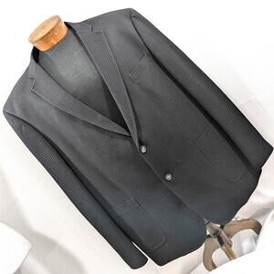 NWOT! STEVEN LAND, MODERN MAN! LUXE BLACK TEXTURED WEAVE 2 BUTTON JACKET! SZ 46L